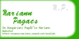 mariann pagacs business card